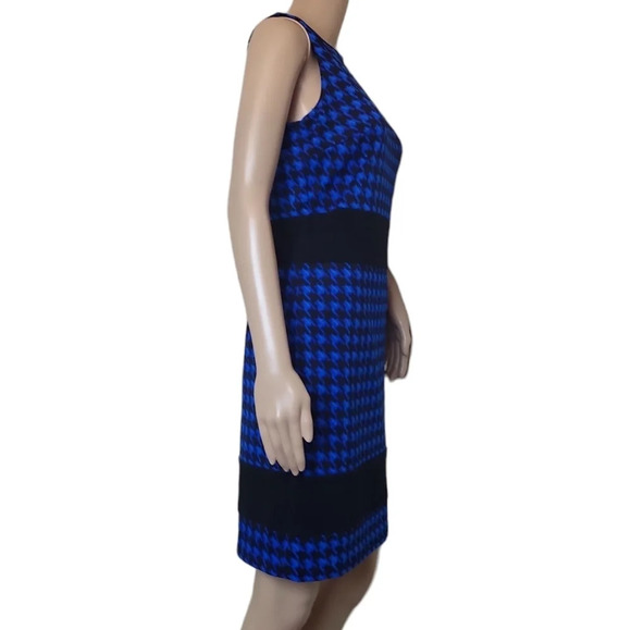 MICHAEL KORS Ponzano Band Houndstooth Dress Amalfi Blue - Picture 3 of 4